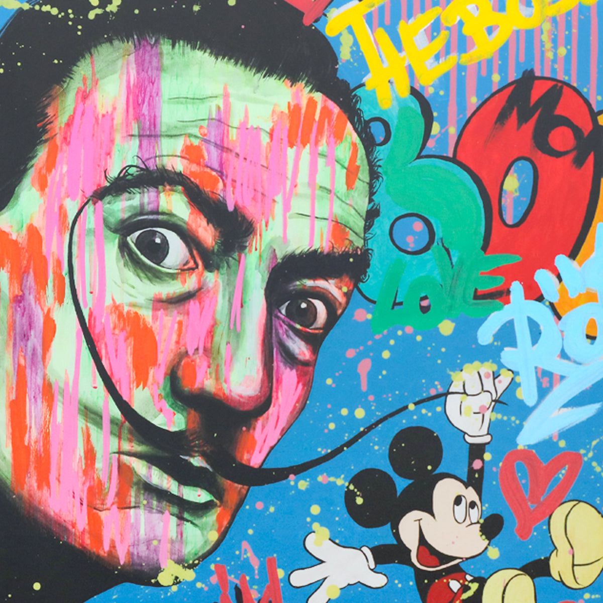 Nastya Rovenskaya- Original Mixed Media on Deckle Edge Paper "Playing His Mustache"