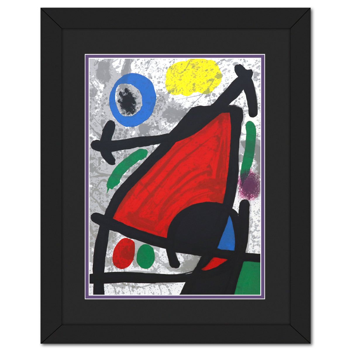 After Joan Miro- Lithograph on Rivoli paper "DLM186 - Composition IV"