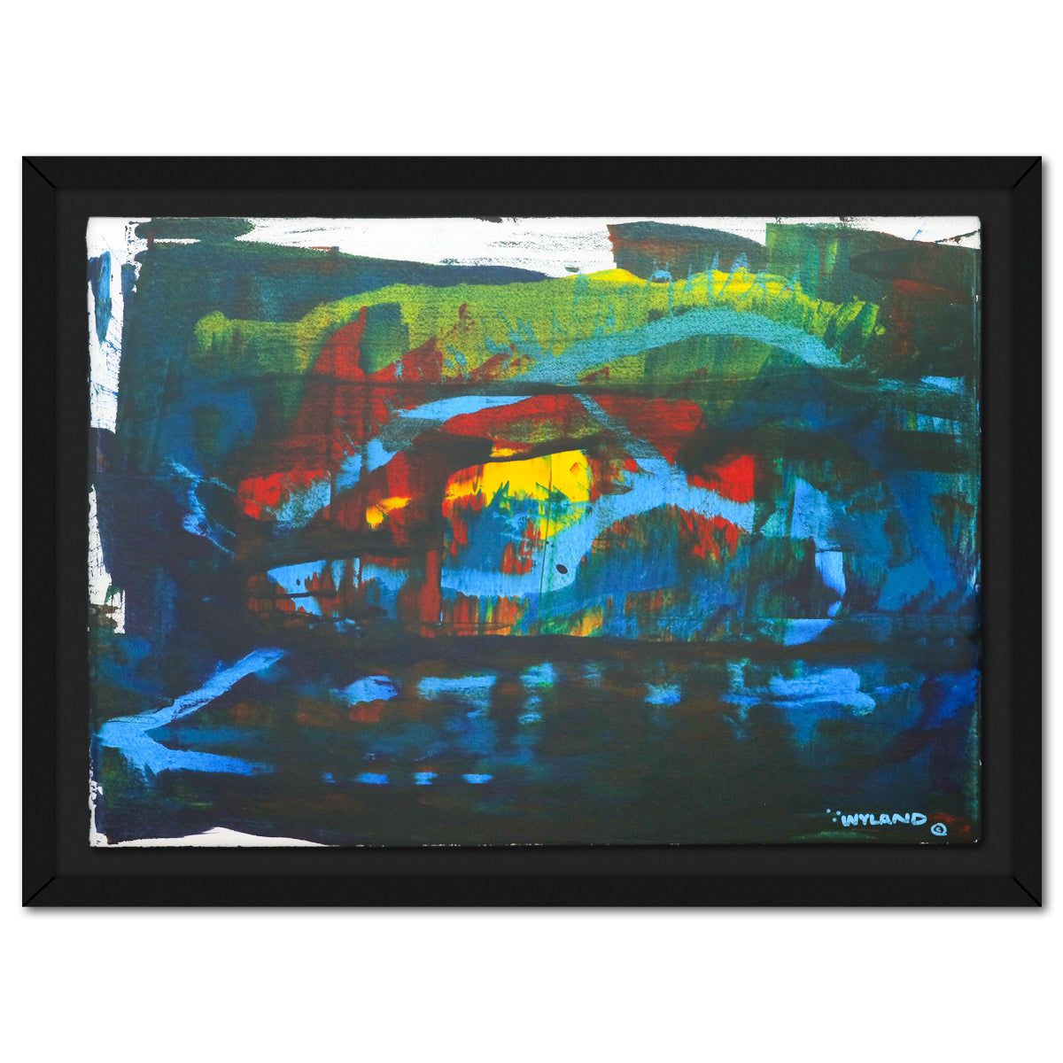 Wyland- Original Watercolor Painting on Deckle Edge Paper "Abstract"