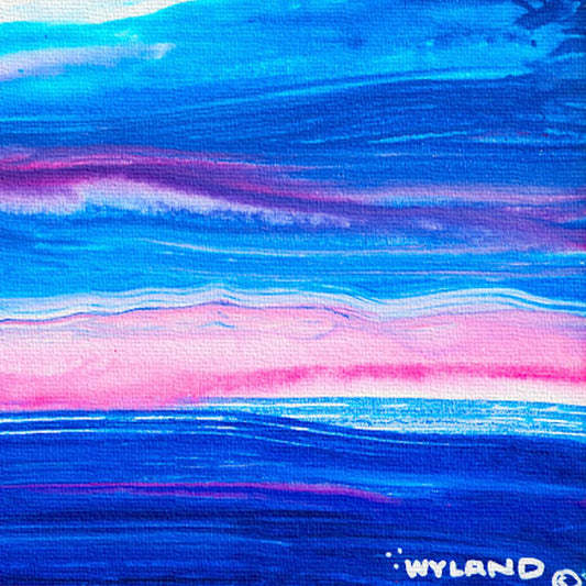 Wyland- Original Painting on Canvas "Crimson Horizon Ocean Scene"