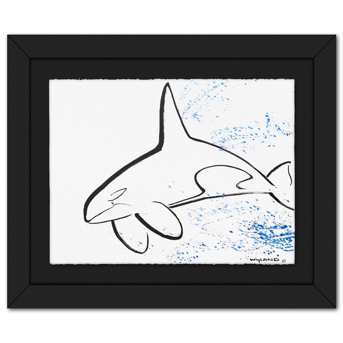 Wyland- Original Sumi Ink Painting "Killer Whale"