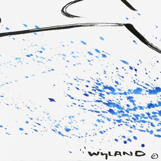 Wyland- Original Sumi Ink Painting "Killer Whale"