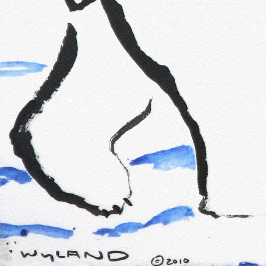 Wyland- Original Sumi Ink Painting "Polar Bear"
