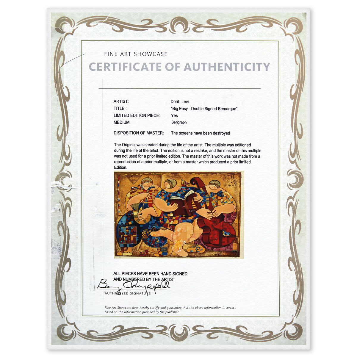 Dorit Levy- Limited Edition Serigraph "Big Easy"