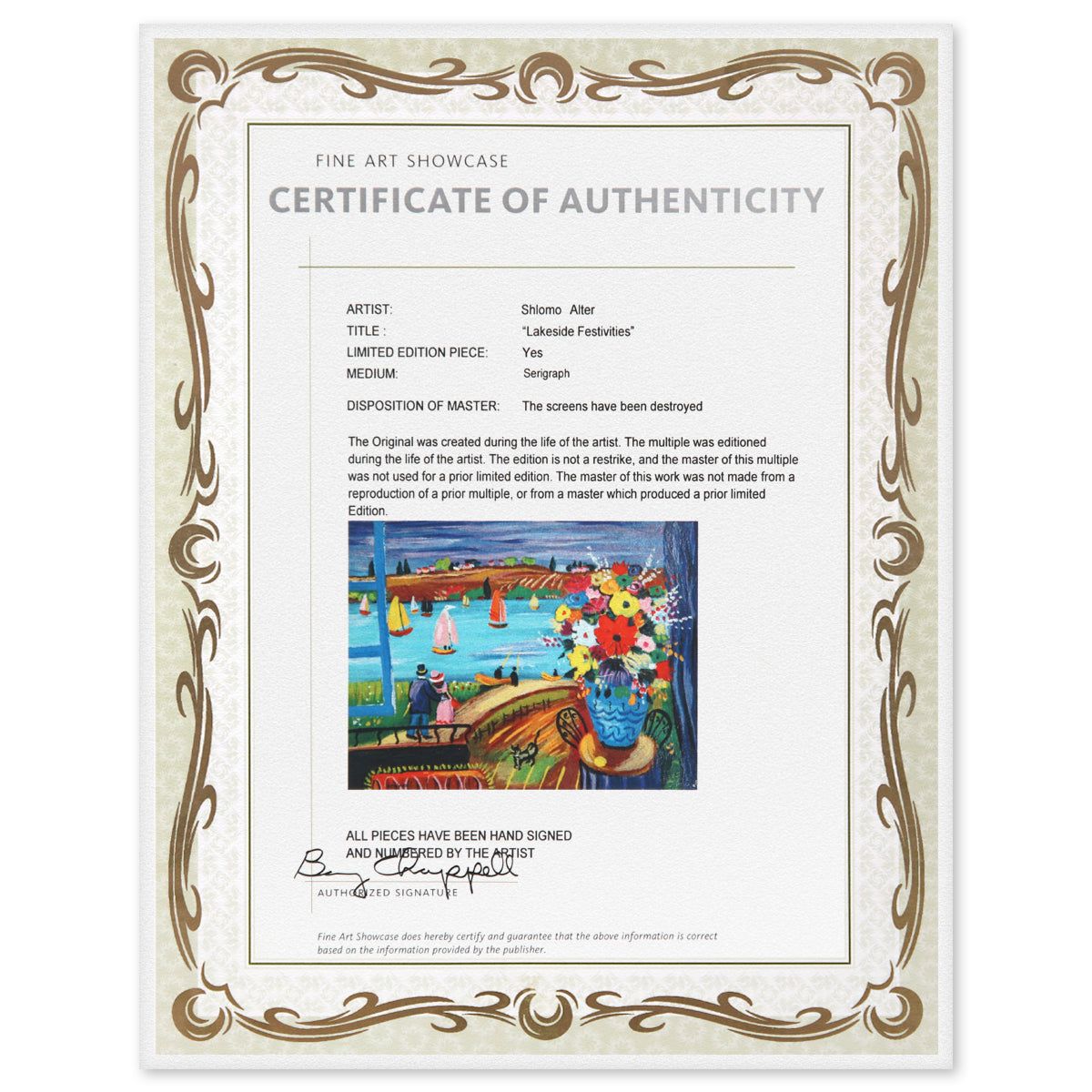 Shlmo Alter- Serigraph "Lakeside Festivities"