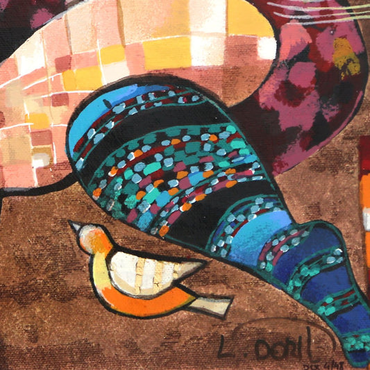 Dorit Levy- Hand Embelished Serigraph on Canvas "Folklore"