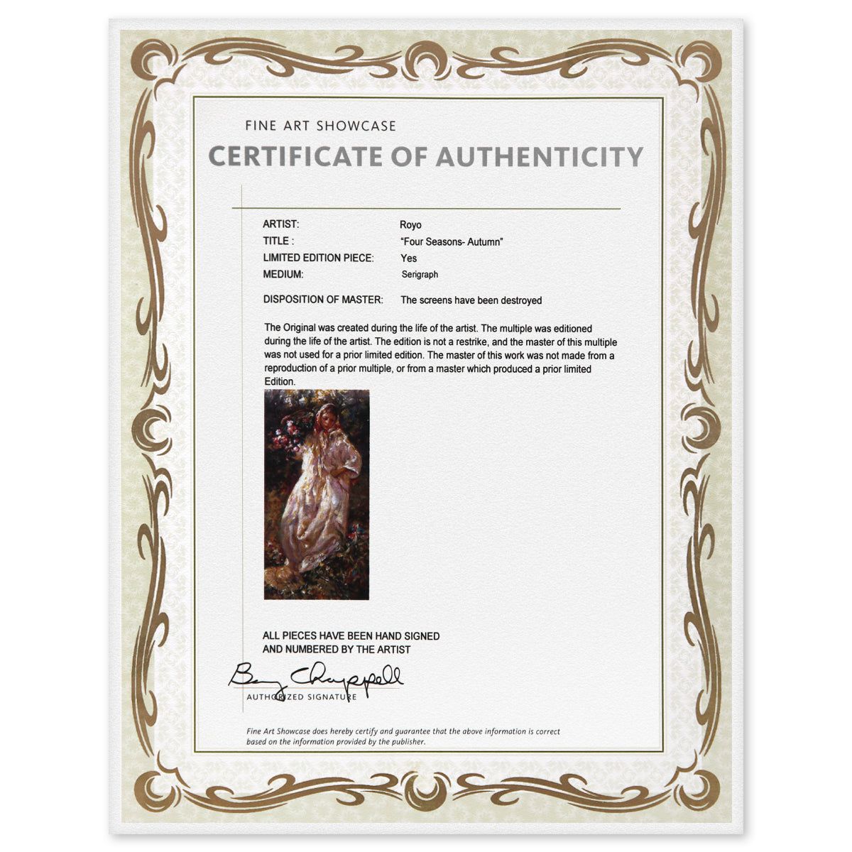 Royo- Serigraph "Autumn"