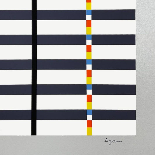 Yaacov Agam, "Hommage du Mondrian (Silver)" Limited Edition Serigraph, Numbered and Hand Signed with Letter of Authenticity.