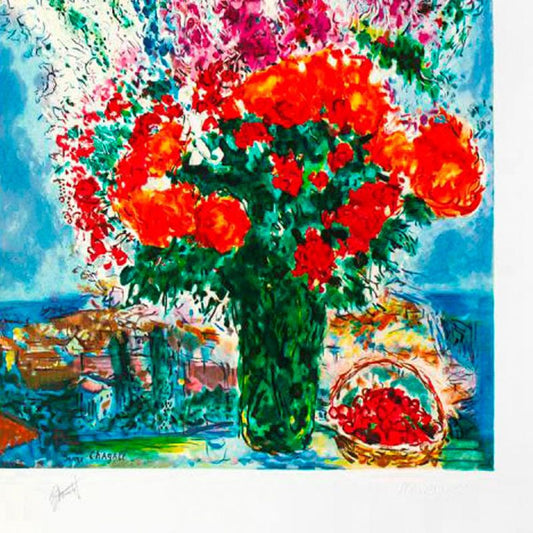 Marc Chagall (1887-1985), "Le Bouquet De Renoncules" Framed Limited Edition Lithograph with Letter of Authenticity.
