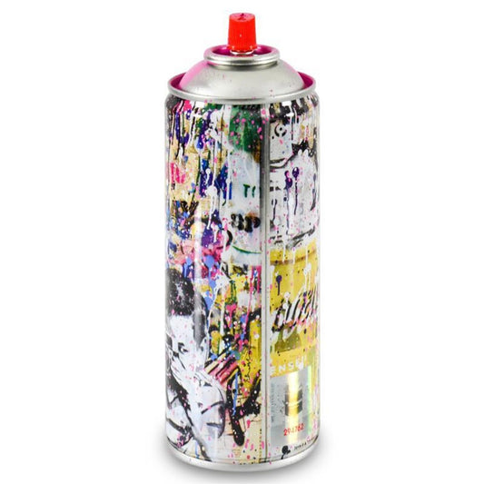 Mr. Brainwash, "Smile - Portrait (Pink)" Limited Edition Hand Painted Spray Can with Plate Signature.