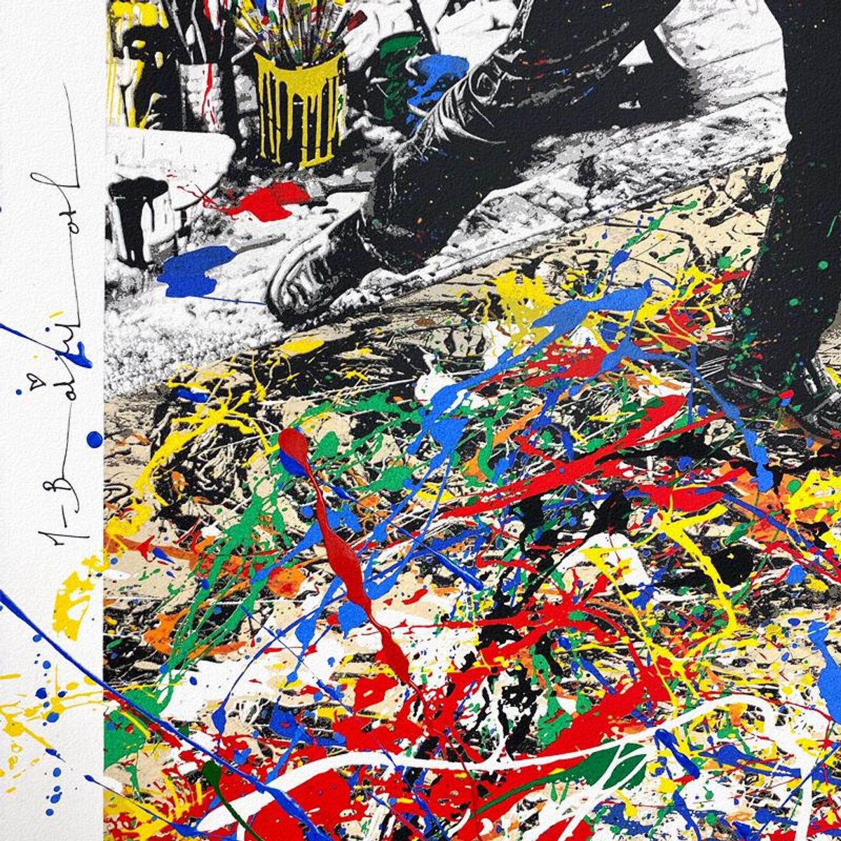 Mr. Brainwash, "Freedom Art" Framed Hand embellished Limited Edition Silk Screen, Hand Signed with Certificate of Authenticity.