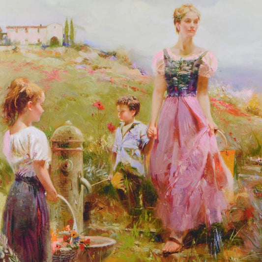 Pino (1939-2010), "The Fountain of Life" Framed Limited Edition Hand Embellished Giclee on Canvas. Numbered and Hand Signed with Certificate of Authenticity.