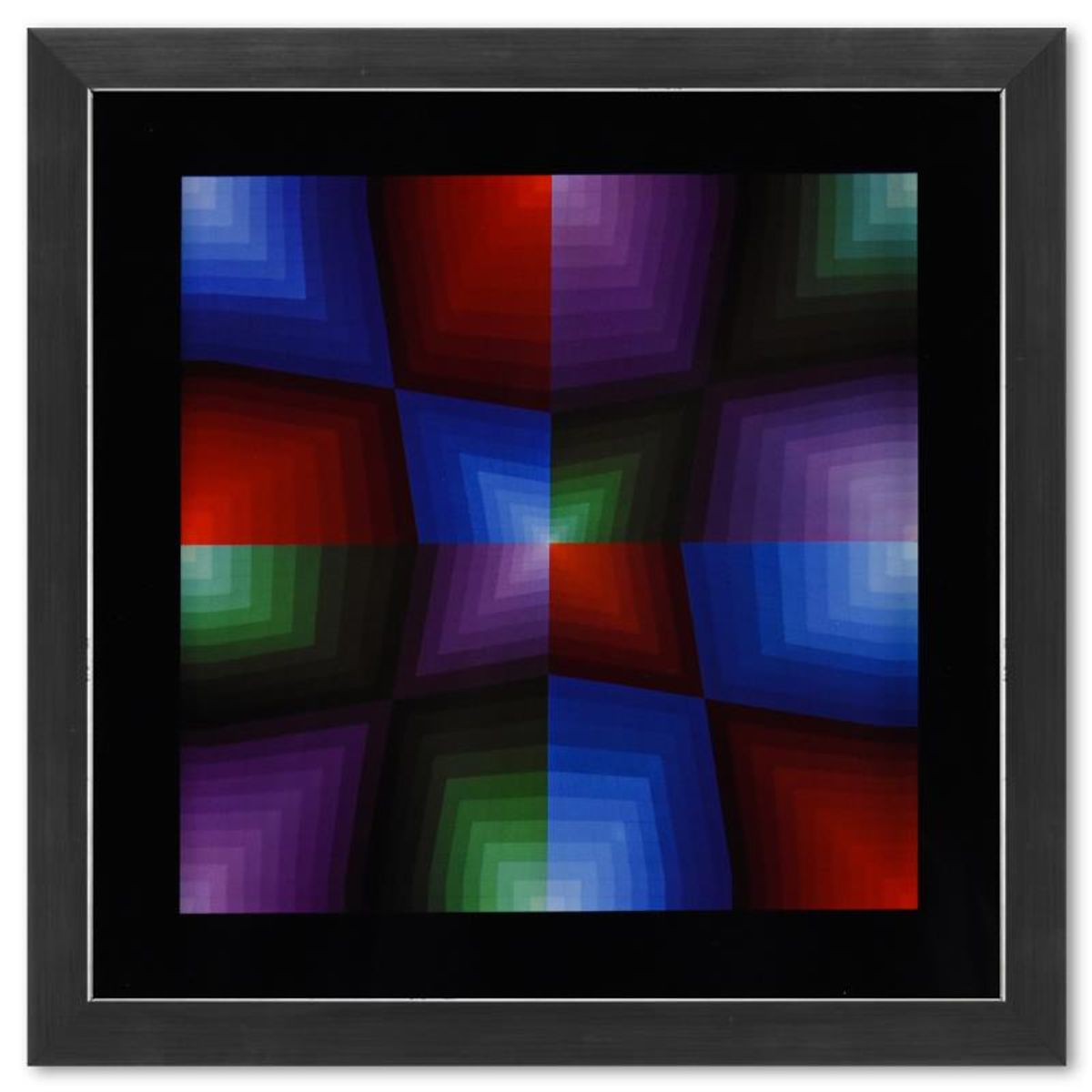 Victor Vasarely (1908-1997), "Pauk de la serie Vonal" Framed 1971 Heliogravure Print with Letter of Authenticity