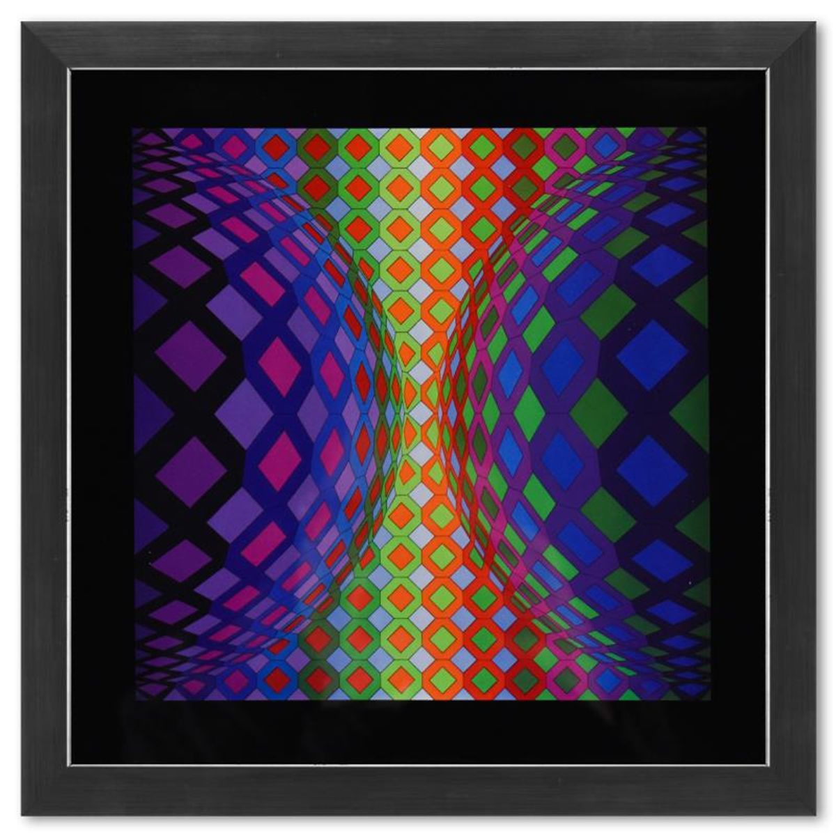 Victor Vasarely (1908-1997), "Reech de la serie Structures Universelles De L'Octogone" Framed 1975 Heliogravure Print with Letter of Authenticity