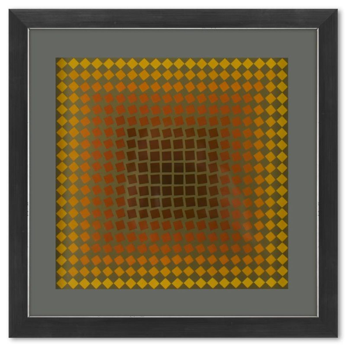 Victor Vasarely (1908-1997), "CTA - 105 de la serie CTA - 102" Framed 1971 Heliogravure Print with Letter of Authenticity