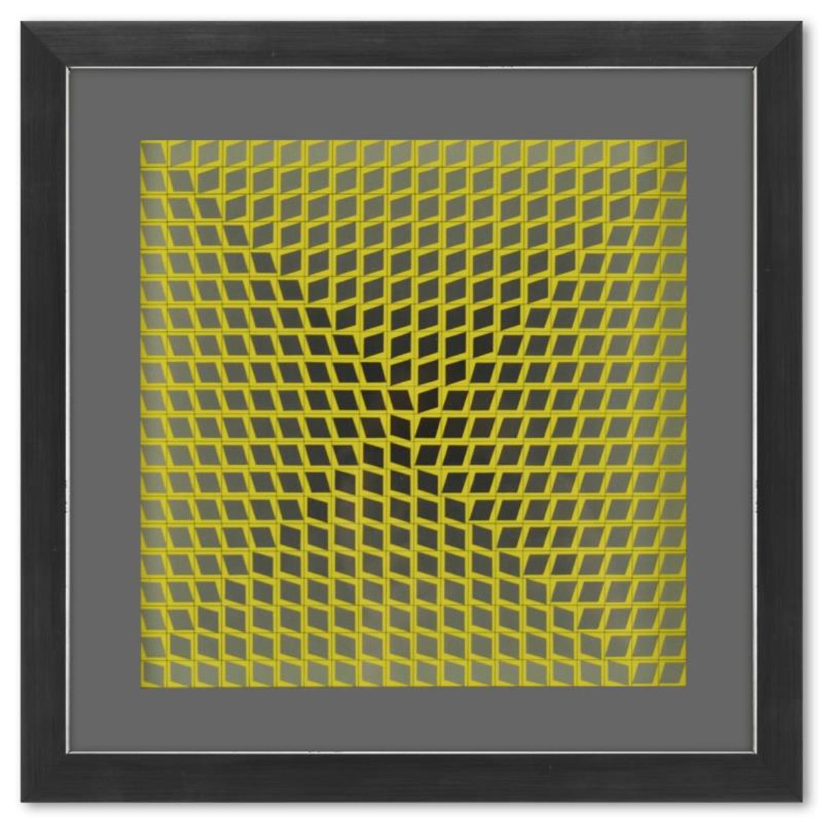 Victor Vasarely (1908-1997), "Illik de la serie CTA - 102" Framed 1971 Heliogravure Print with Letter of Authenticity