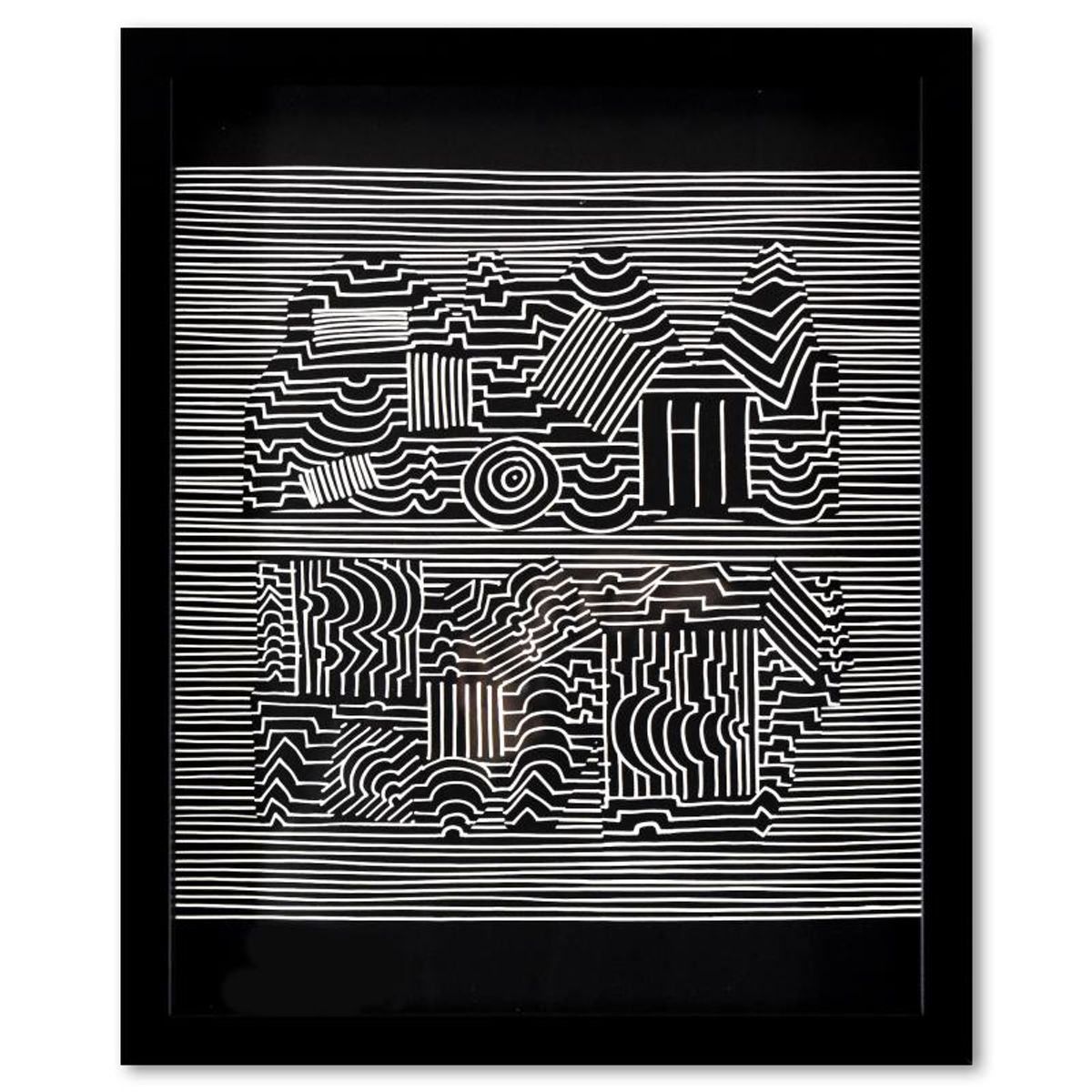 Victor Vasarely (1908-1997), "Naissances - II de la serie Ondulatoires" Framed 1973 Heliogravure Print with Letter of Authenticity