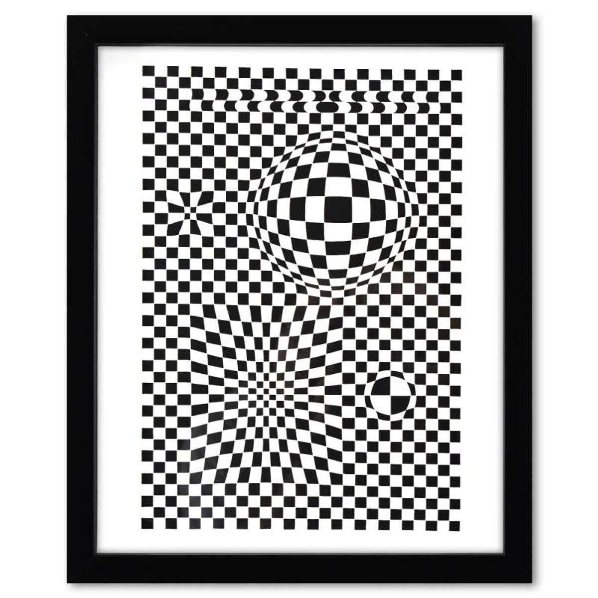 Victor Vasarely (1908-1997), "Vega de la serie Corpusculaires" Framed 1973 Heliogravure Print with Letter of Authenticity