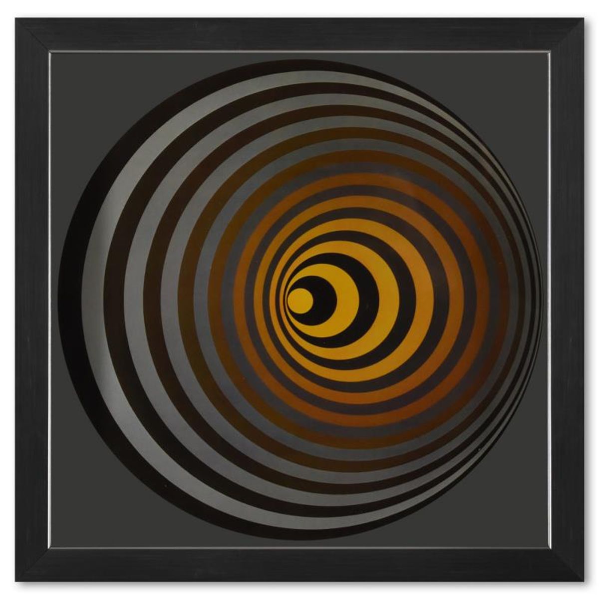 Victor Vasarely (1908-1997), "Oervegn - II et Vonal - Fegn de la serie Vonal (Diptych)" Framed 1971 Heliogravure Prints with Letter of Authenticity