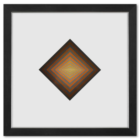 Victor Vasarely (1908-1997), "Rhombus - C et Rhombus de la serie Vonal (Diptych)" Framed 1971 Heliogravure Prints with Letter of Authenticity