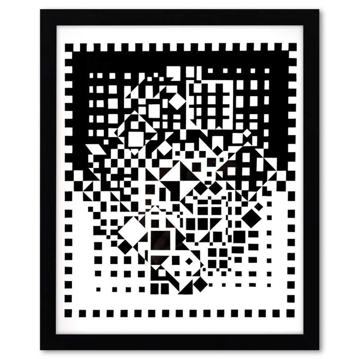 Victor Vasarely (1908-1997), "YMPHY et Aguia-II de la serie Croises (Diptych)" Framed 1973 Heliogravure Prints with Letter of Authenticity