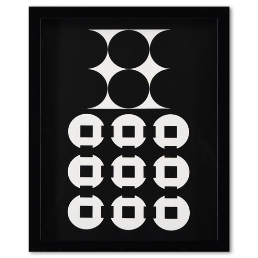 Victor Vasarely (1908-1997), "Mimas et Canopus de la serie Corpusculaires (Diptych)" Framed 1973 Heliogravure Prints with Letter of Authenticity