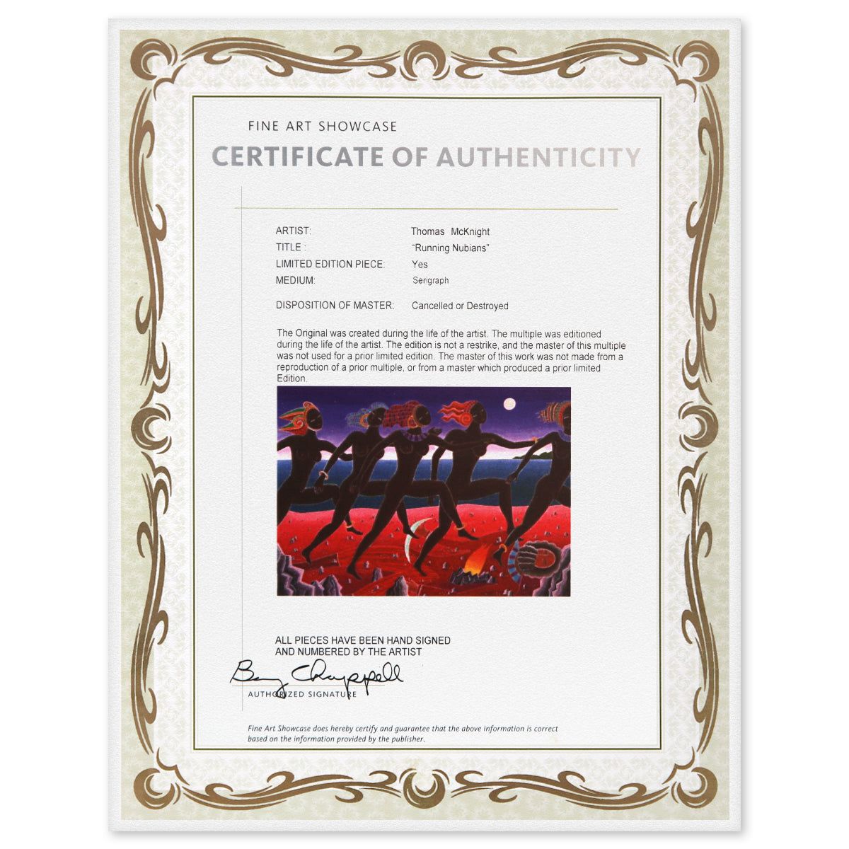 Thomas Mcknight- Serigraph "Running Nubians"
