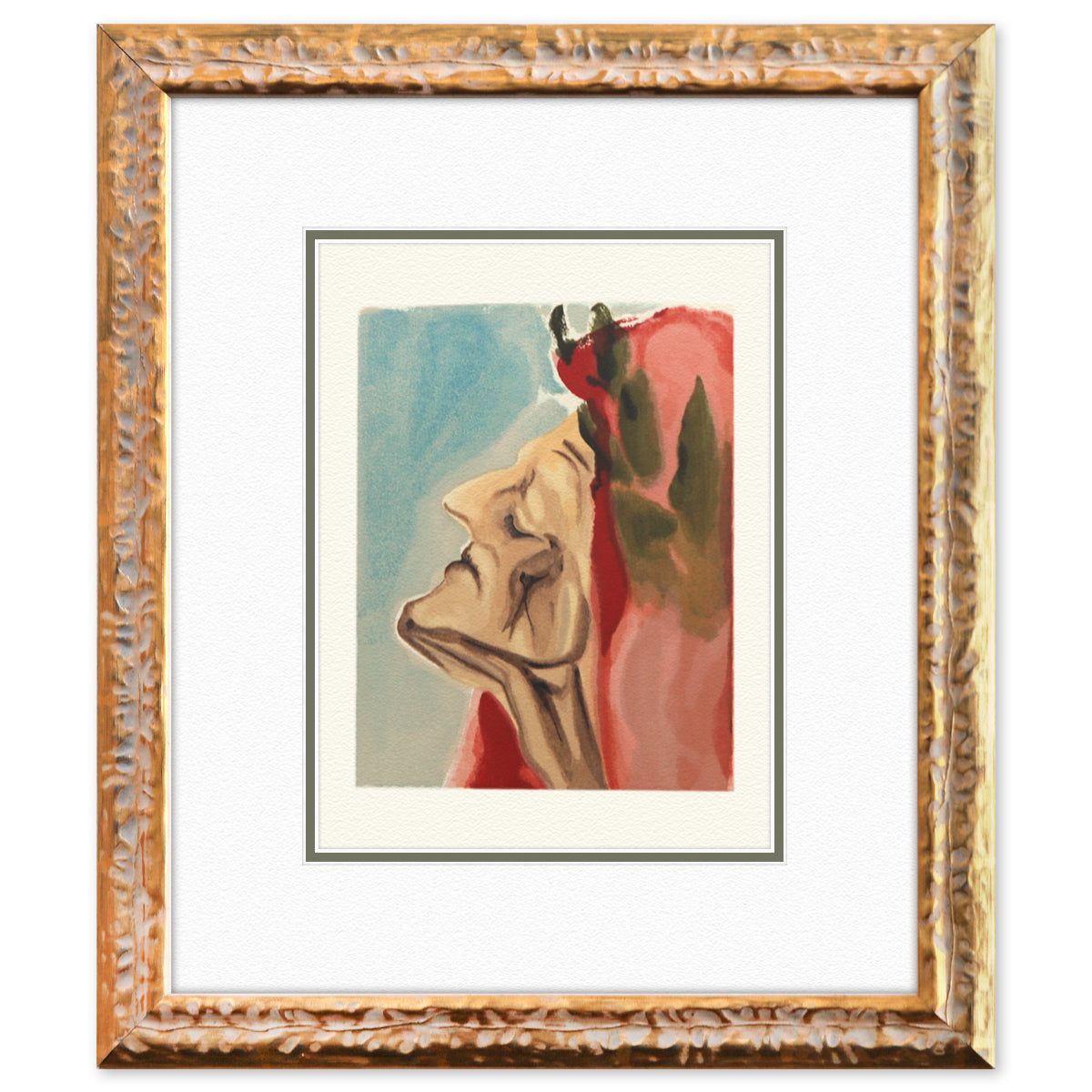 Salvador Dali- Original Color Woodcut on B.F.K. Rives Paper "Paradise 7"