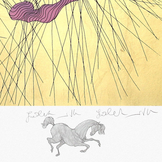 Guillaume Azoulay- Gold Leaf Silkscreen with Remarque "La Jument"