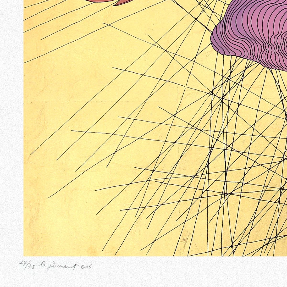 Guillaume Azoulay- Gold Leaf Silkscreen with Remarque "La Jument"