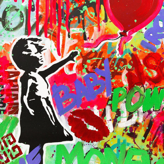 Nastya Rovenskaya- Original Mixed Media on Canvas "The Ballon"