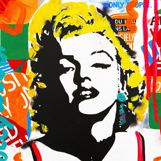 Nastya Rovenskaya- Original Mixed Media on Canvas "The Shadow of Marilyn"