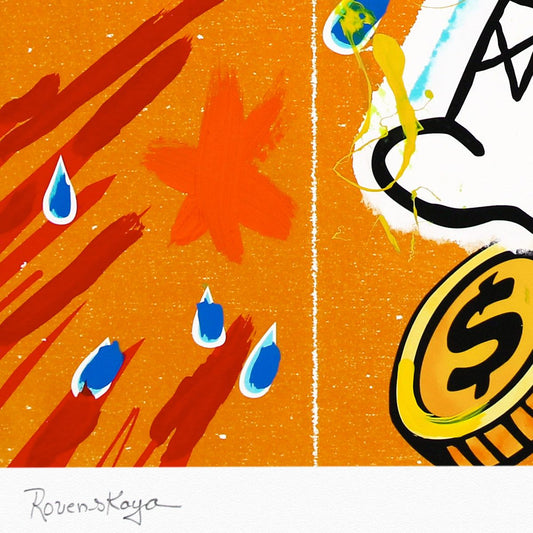 Nastya Rovenskaya- Original Mixed Media on Deckled Edge Paper "Wealth Under Shelter"