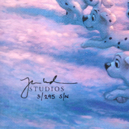 Thomas Kinkade- Hand Embellished Giclee on Canvas "101 Dalmatians On The Run"
