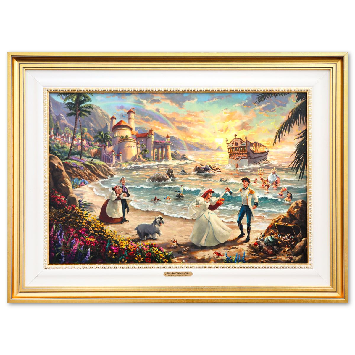 Thomas Kinkade- Hand Embellished Giclee on Canvas "Little Mermaid Celebration of Love"