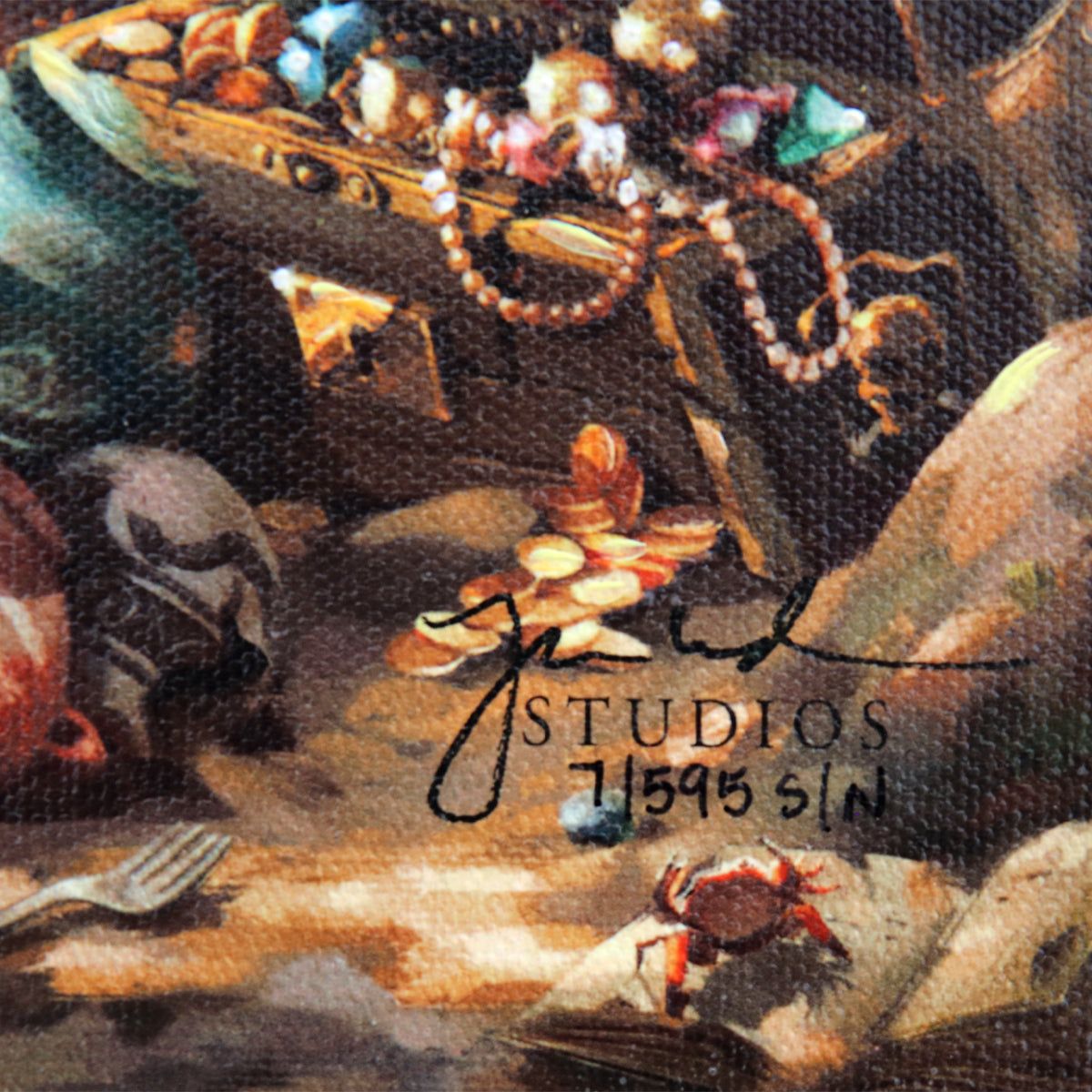 Thomas Kinkade- Hand Embellished Giclee on Canvas "Little Mermaid Celebration of Love"