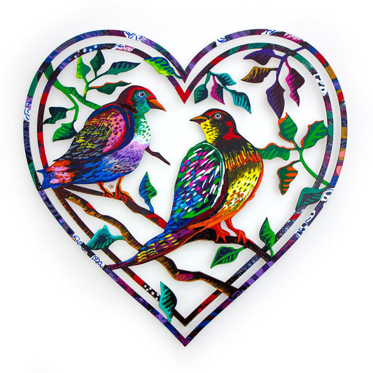 Patricia Govezensky- Original Painting on Laser Cut Steel "Love Birds"