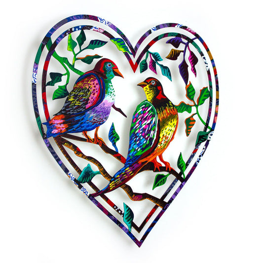 Patricia Govezensky- Original Painting on Laser Cut Steel "Love Birds"