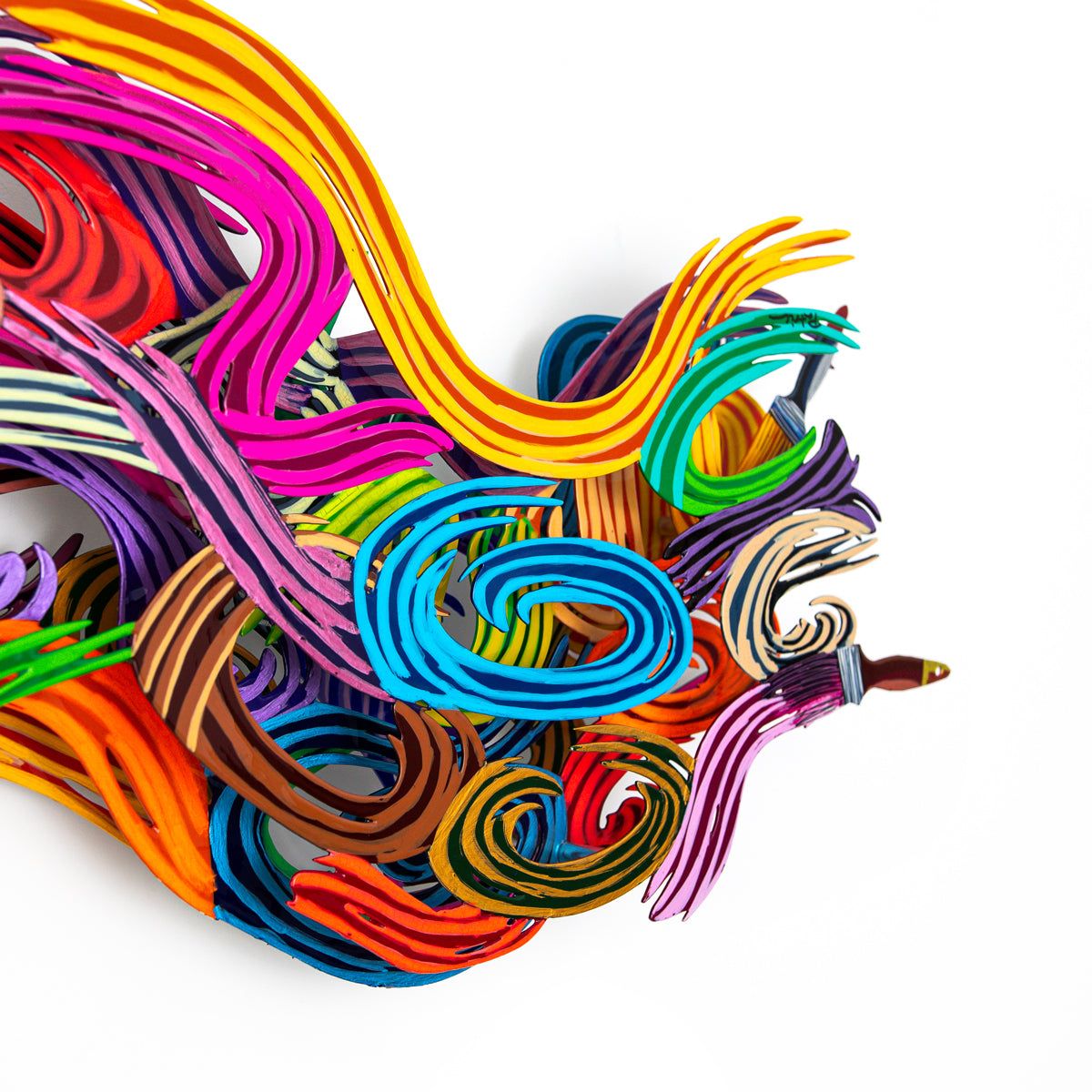 Patricia Govezensky- Original Painting on Cutout Steel "Wave of Colours"