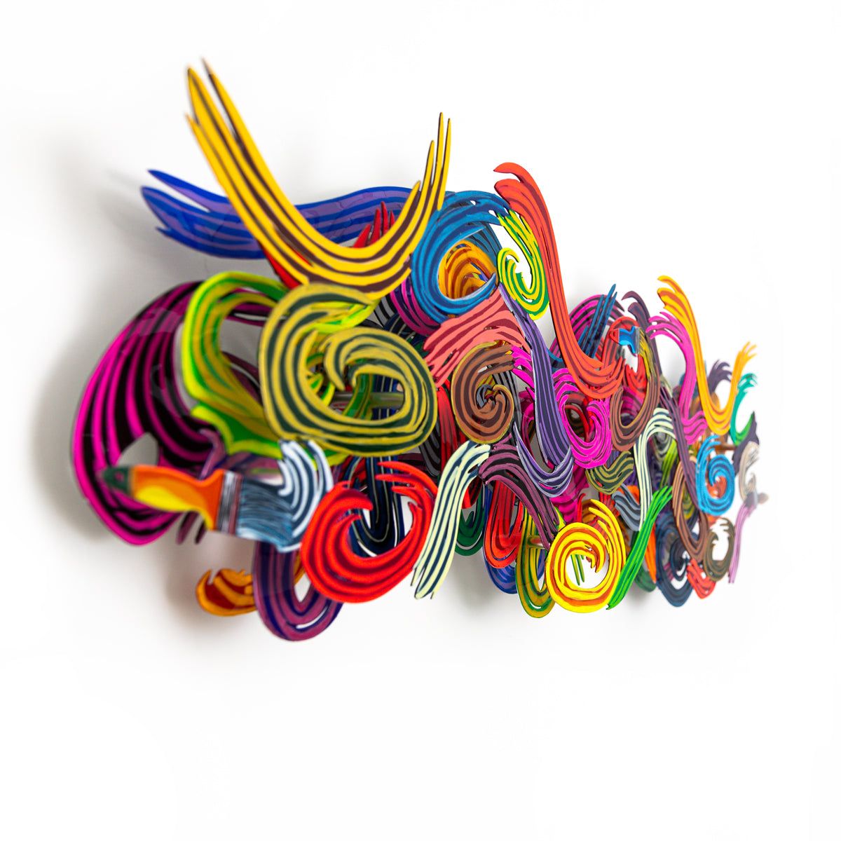 Patricia Govezensky- Original Painting on Cutout Steel "Wave of Colours"