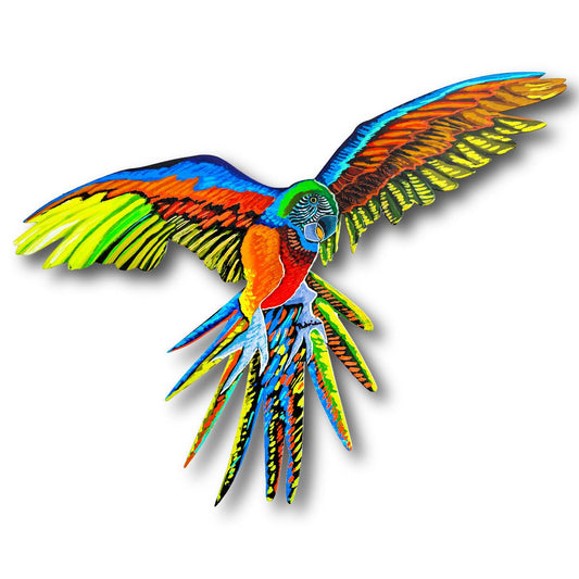 Patricia Govezensky- Original Painting on Laser Cut Steel "Macaw"