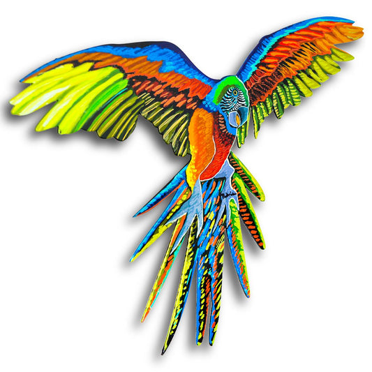 Patricia Govezensky- Original Painting on Laser Cut Steel "Macaw"