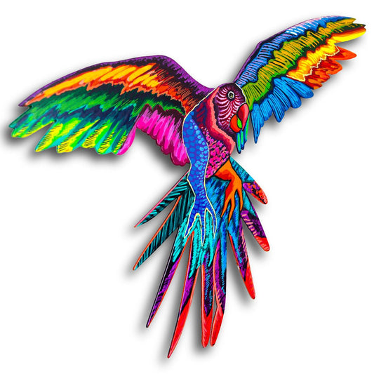 Patricia Govezensky- Original Painting on Laser Cut Steel "Macaw"