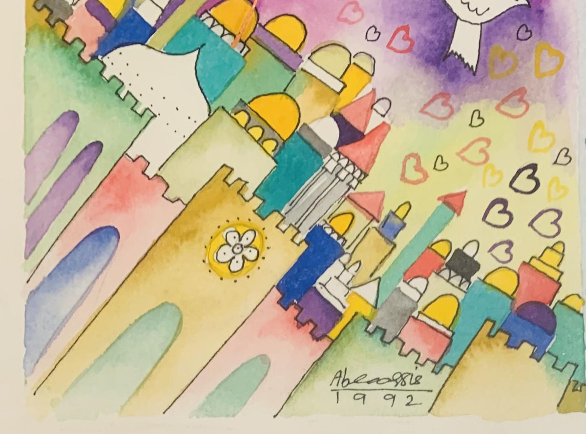 Raphael Abecassis- Gaouche on paper "Jerusalem"