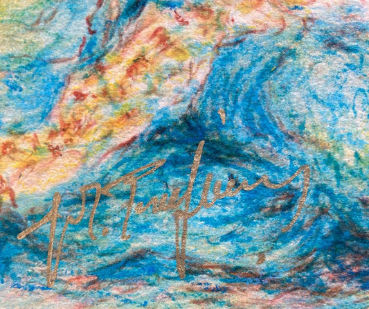 Itzhak Tordjman- Pastel paint over lithograph on paper "From the Woman of Valor series"