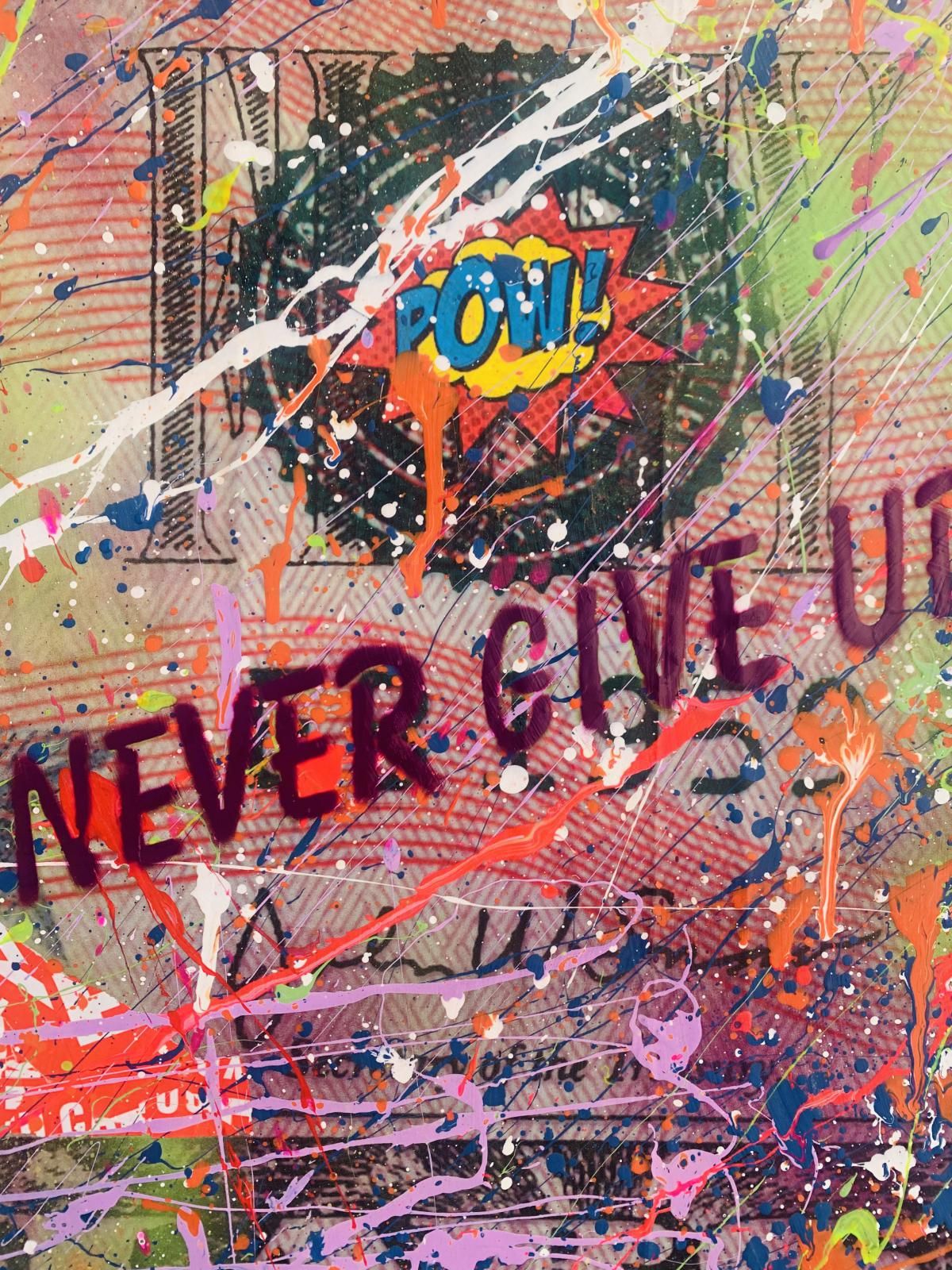 E.M. Zax- Mixed media with acrylic paint "$50 Bill"