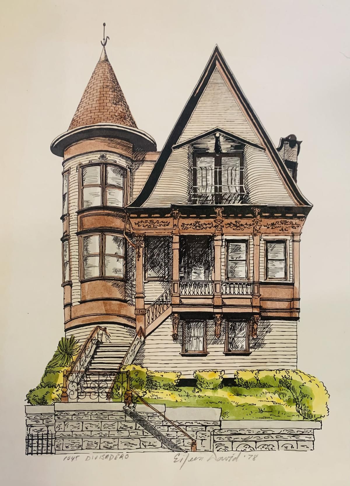 Eileen David- Watercolor monoprint on paper