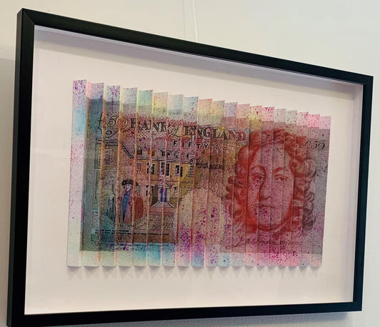 E.M. Zax- 3D unique wall sculpture "UK BILL"