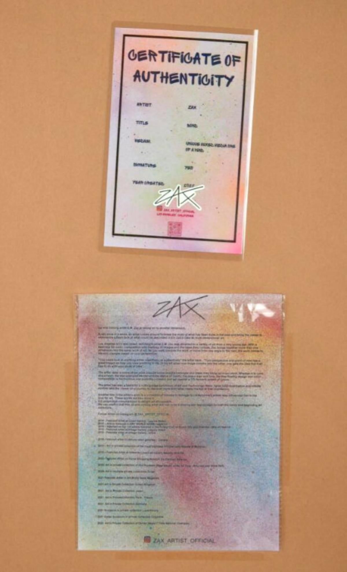 E.M ZAX- Mixed media collage on paper "Bond "