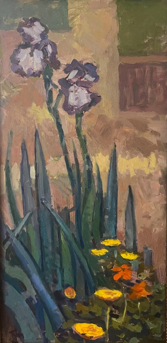 Boris Tyomkin - Oil on canvas "Irises"